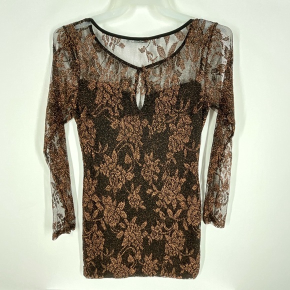 Charlotte Russe Black Gold Lace Dress US Women’s XL NWT! - Picture 2 of 7
